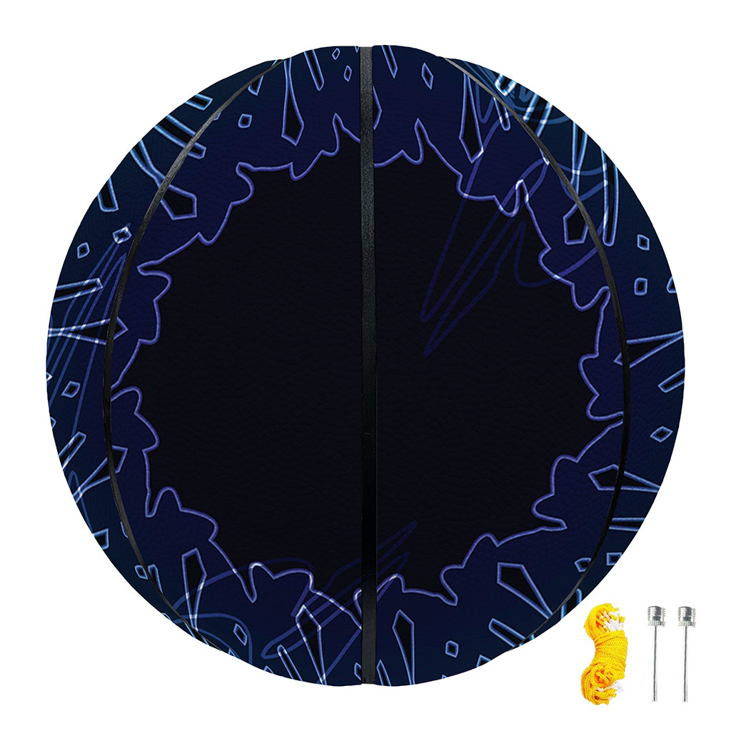 Purple And Teal Dark Mandala Print Basketball
