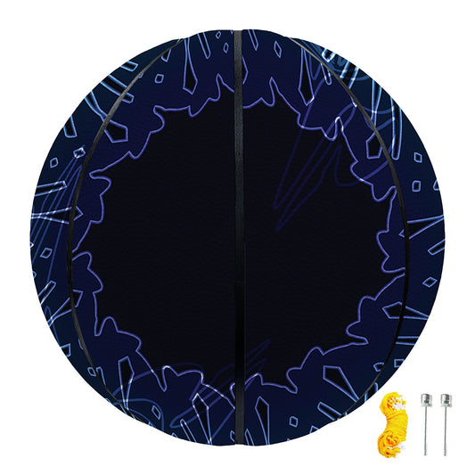 Purple And Teal Dark Mandala Print Basketball