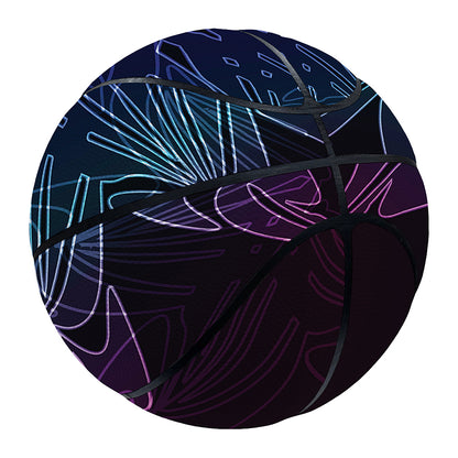 Purple And Teal Dark Mandala Print Basketball