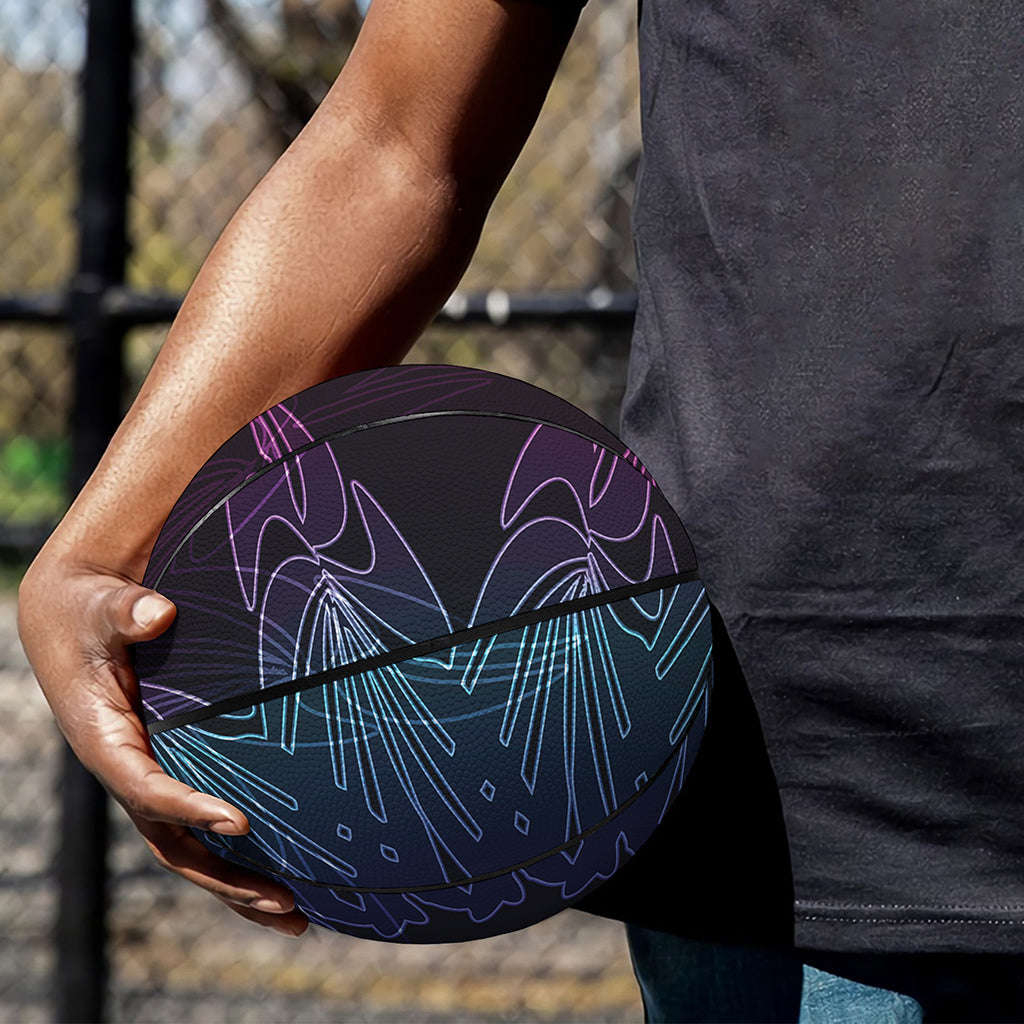 Purple And Teal Dark Mandala Print Basketball