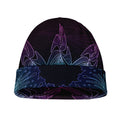 Purple And Teal Dark Mandala Print Beanie