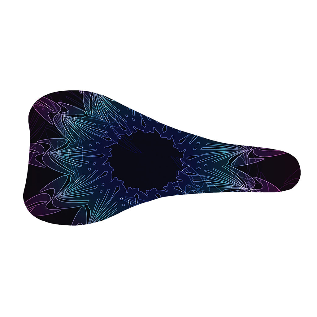 Purple And Teal Dark Mandala Print Bicycle Seat Cover