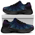 Purple And Teal Dark Mandala Print Black Chunky Shoes