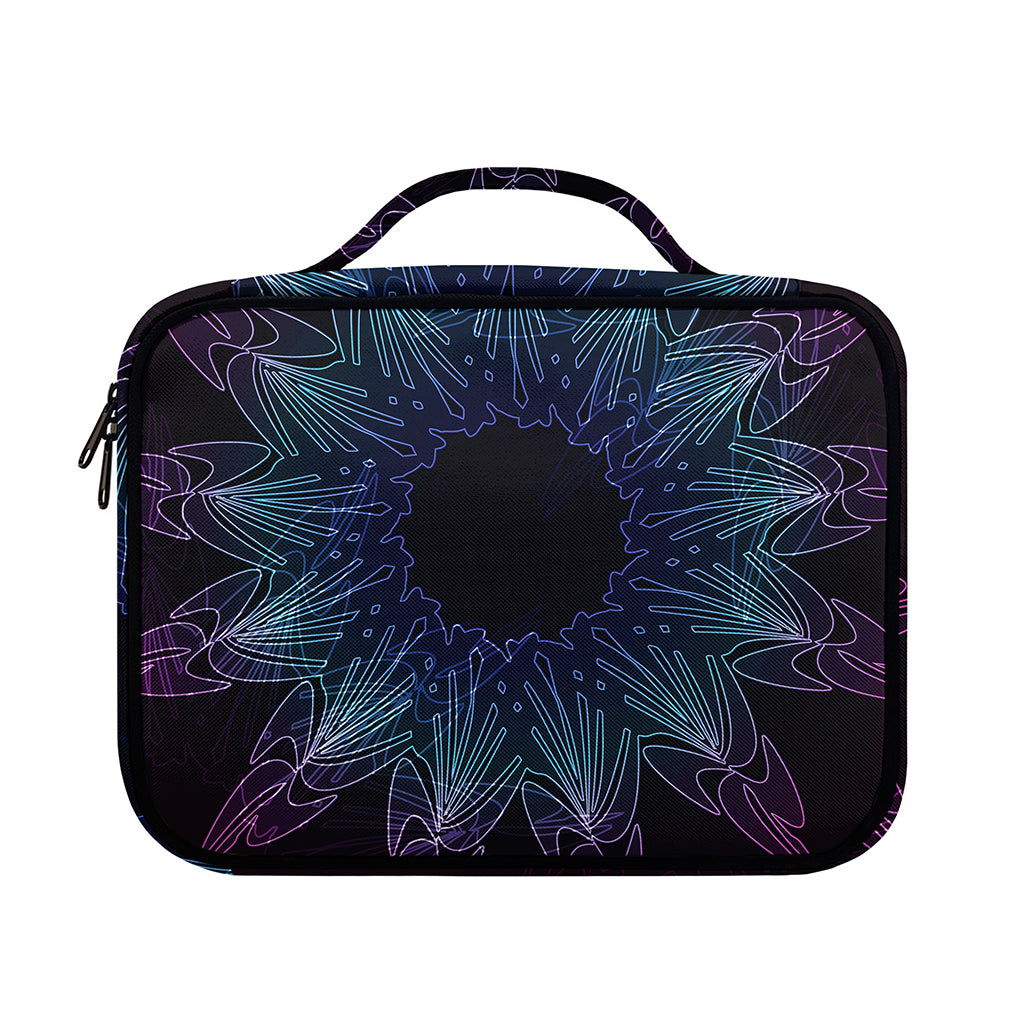 Purple And Teal Dark Mandala Print Briefcase Bible Bag