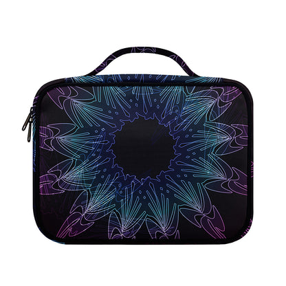 Purple And Teal Dark Mandala Print Briefcase Bible Bag