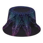 Purple And Teal Dark Mandala Print Bucket Hat