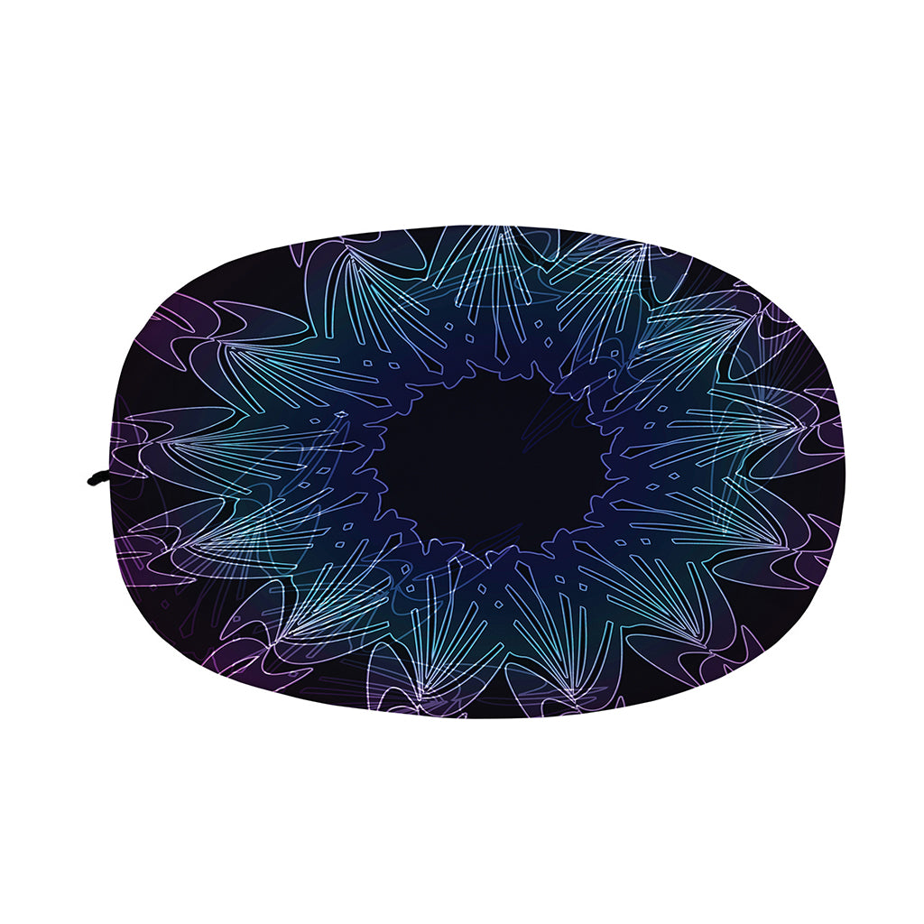 Purple And Teal Dark Mandala Print Car Side Mirror Covers
