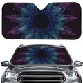 Purple And Teal Dark Mandala Print Car Windshield Sun Shade