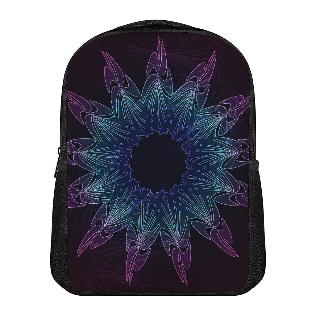 Purple And Teal Dark Mandala Print Casual Backpack