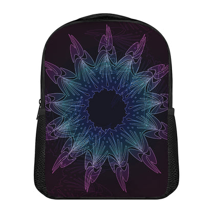 Purple And Teal Dark Mandala Print Casual Backpack