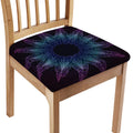 Purple And Teal Dark Mandala Print Chair Cushion Cover