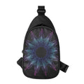Purple And Teal Dark Mandala Print Sling Bag