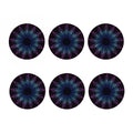 Purple And Teal Dark Mandala Print Coaster Set