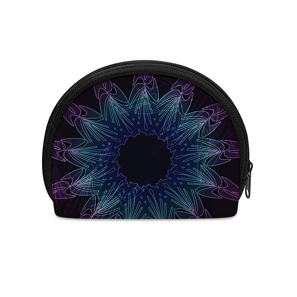 Purple And Teal Dark Mandala Print Coin Purse