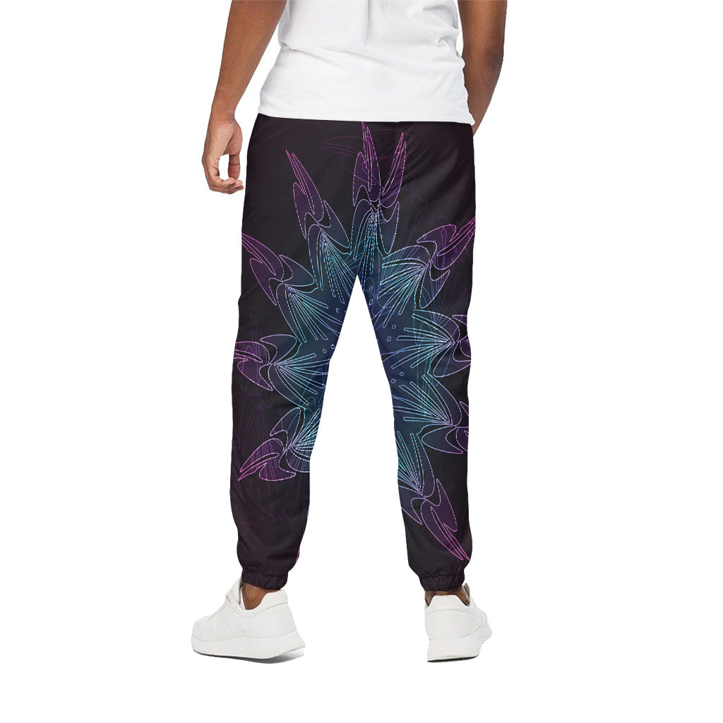 Purple And Teal Dark Mandala Print Cotton Pants