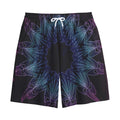 Purple And Teal Dark Mandala Print Cotton Shorts