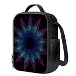 Purple And Teal Dark Mandala Print Crossbody Lunch Bag