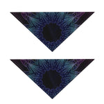 Purple And Teal Dark Mandala Print Dog Bandana