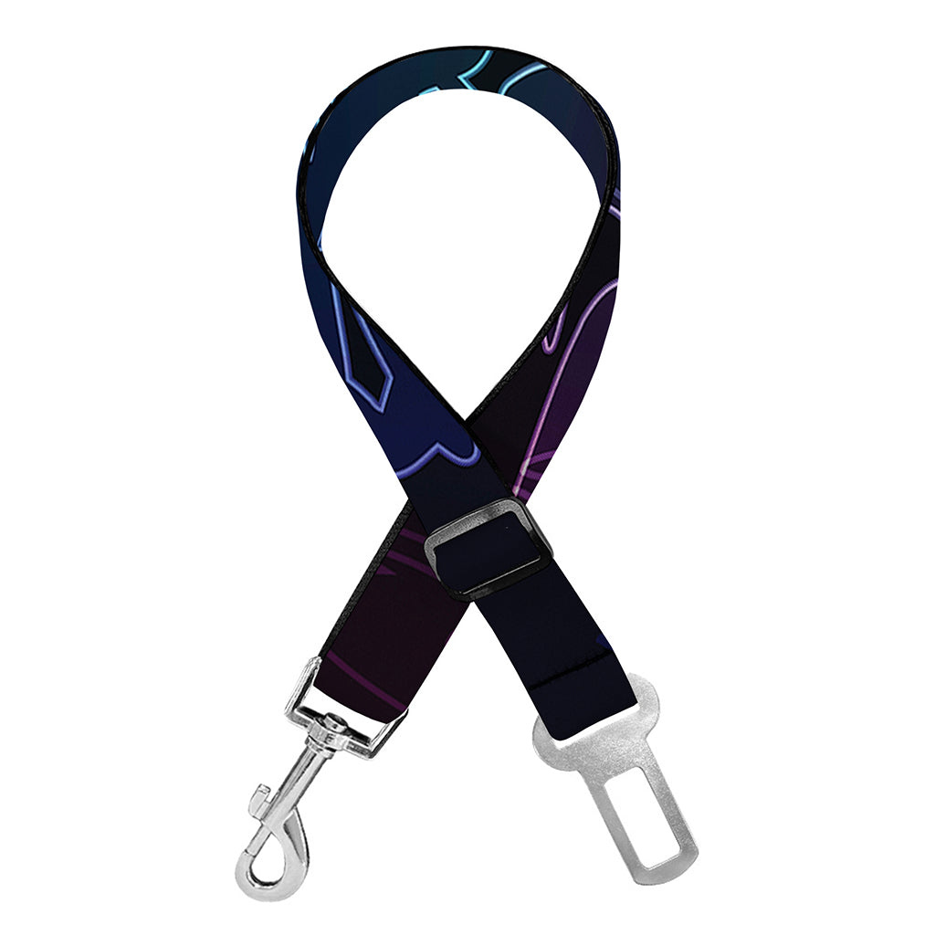 Purple And Teal Dark Mandala Print Dog Seat Belt