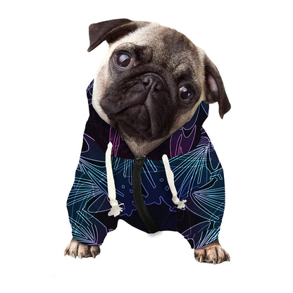 Purple And Teal Dark Mandala Print Dog Zip Up Hoodie