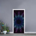 Purple And Teal Dark Mandala Print Door Sticker