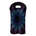 Purple And Teal Dark Mandala Print Double Neoprene Wine Tote