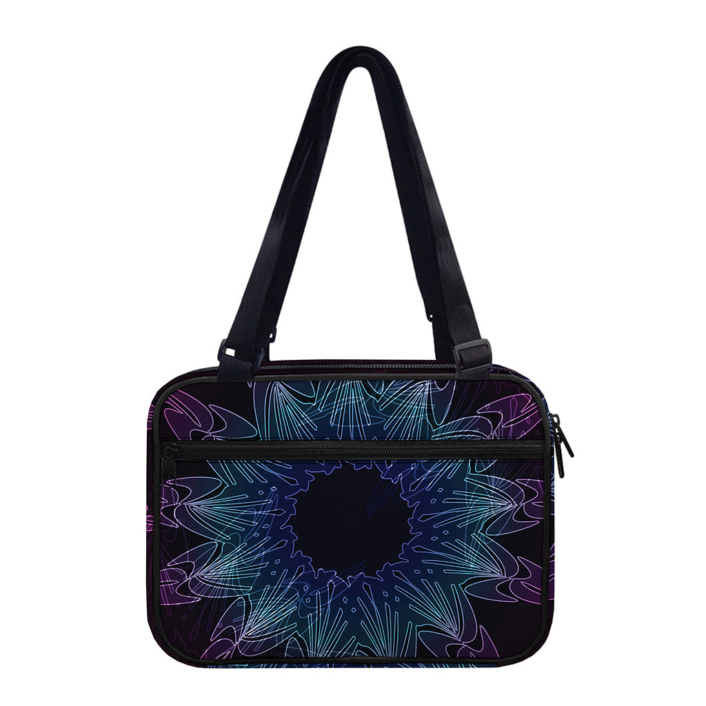 Purple And Teal Dark Mandala Print Double Strap Bible Bag