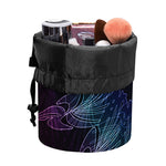 Purple And Teal Dark Mandala Print Drawstring Makeup Bag