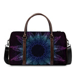 Purple And Teal Dark Mandala Print Duffle Bag