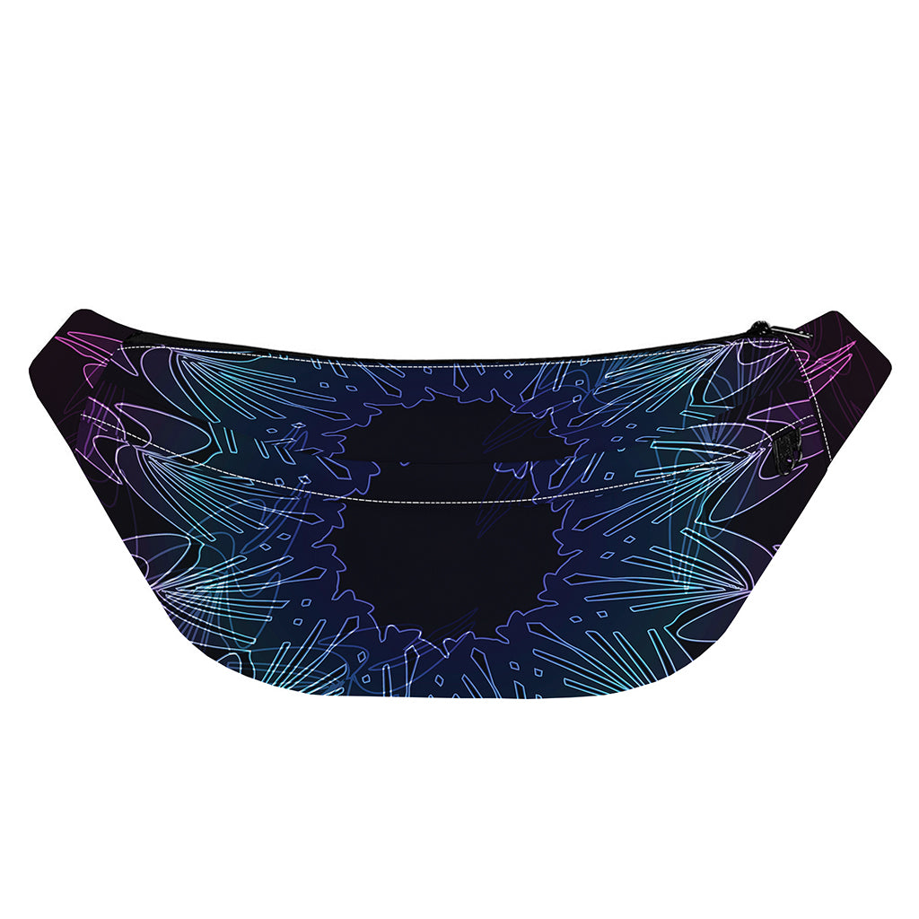 Purple And Teal Dark Mandala Print Fanny Pack
