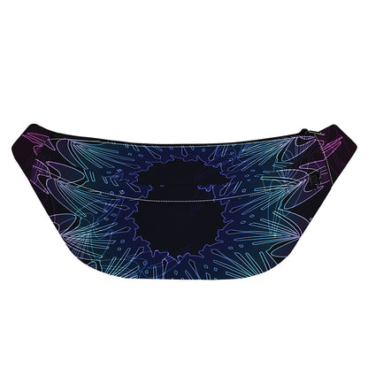 Purple And Teal Dark Mandala Print Fanny Pack