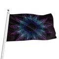Purple And Teal Dark Mandala Print Flag
