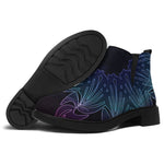 Purple And Teal Dark Mandala Print Flat Ankle Boots