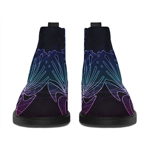 Purple And Teal Dark Mandala Print Flat Ankle Boots