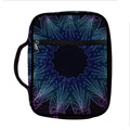 Purple And Teal Dark Mandala Print Front Pocket Bible Bag