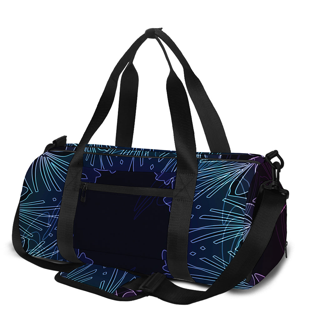 Purple And Teal Dark Mandala Print Gym Bag