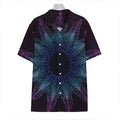 Purple And Teal Dark Mandala Print Hawaiian Shirt