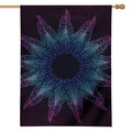 Purple And Teal Dark Mandala Print House Flag
