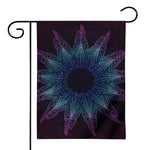 Purple And Teal Dark Mandala Print House Flag
