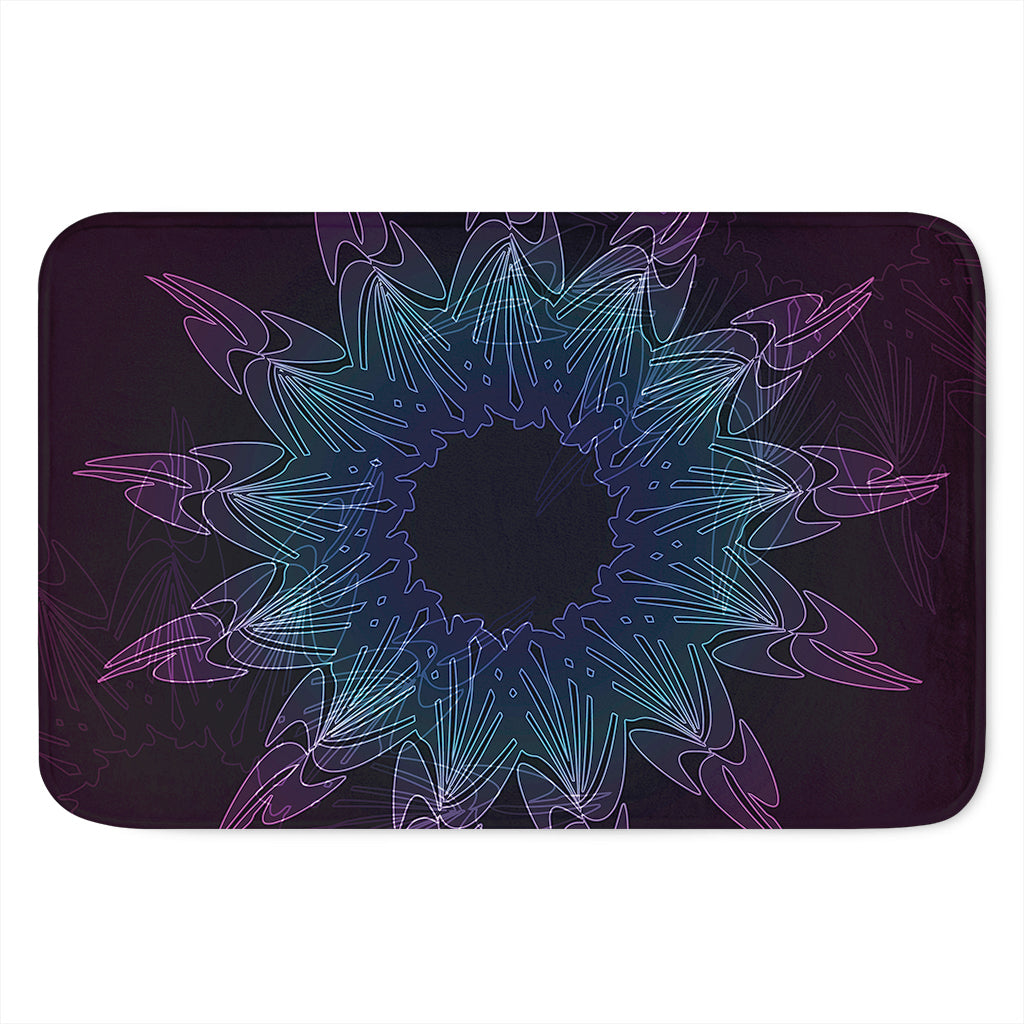 Purple And Teal Dark Mandala Print Indoor Door Mat