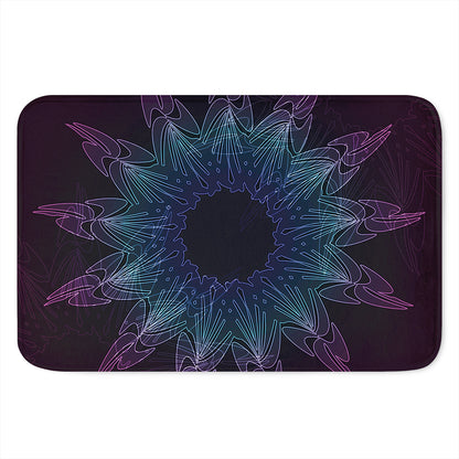 Purple And Teal Dark Mandala Print Indoor Door Mat