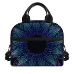 Purple And Teal Dark Mandala Print Insulated Lunch Bag