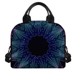 Purple And Teal Dark Mandala Print Insulated Lunch Bag