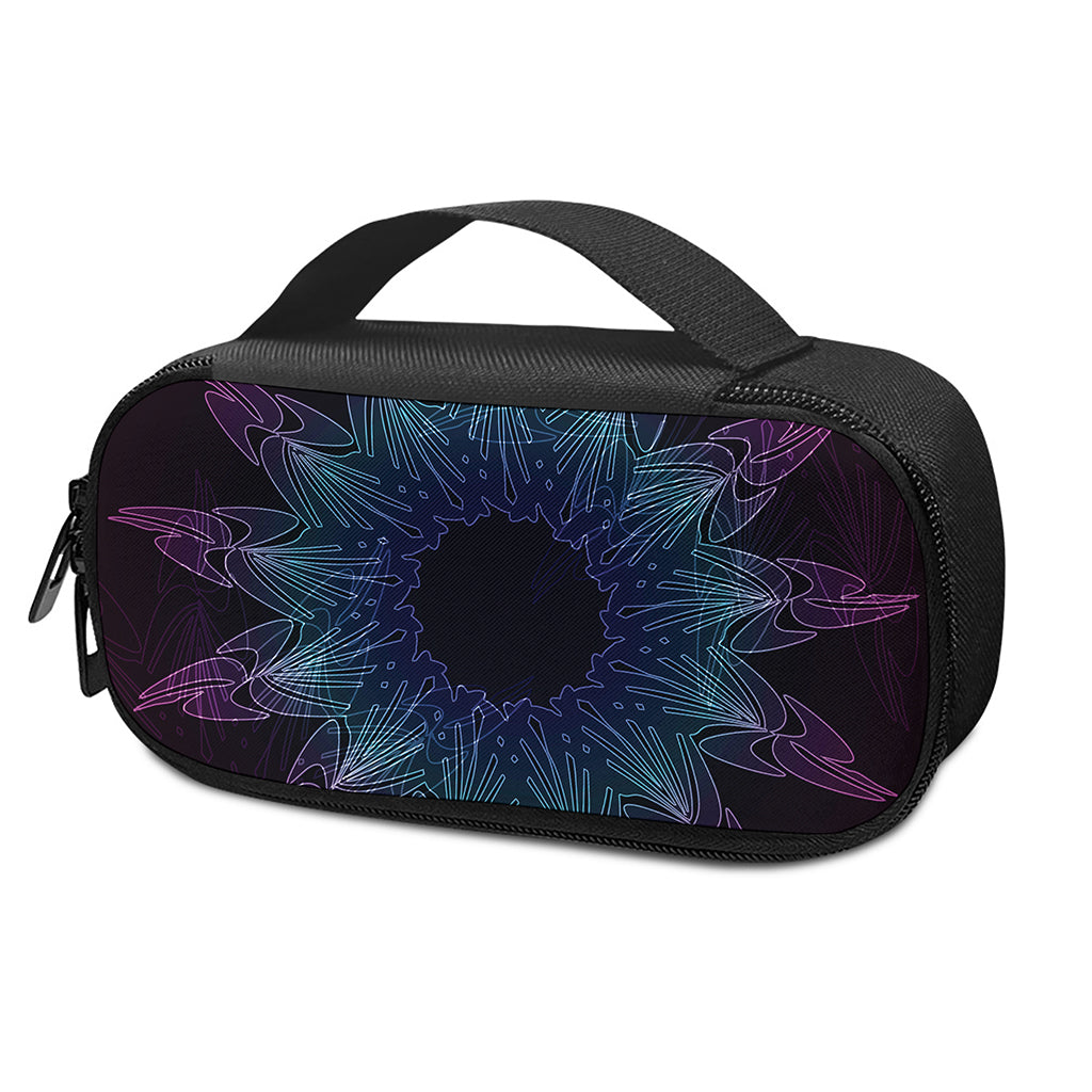 Purple And Teal Dark Mandala Print Insulin Cooler Travel Case