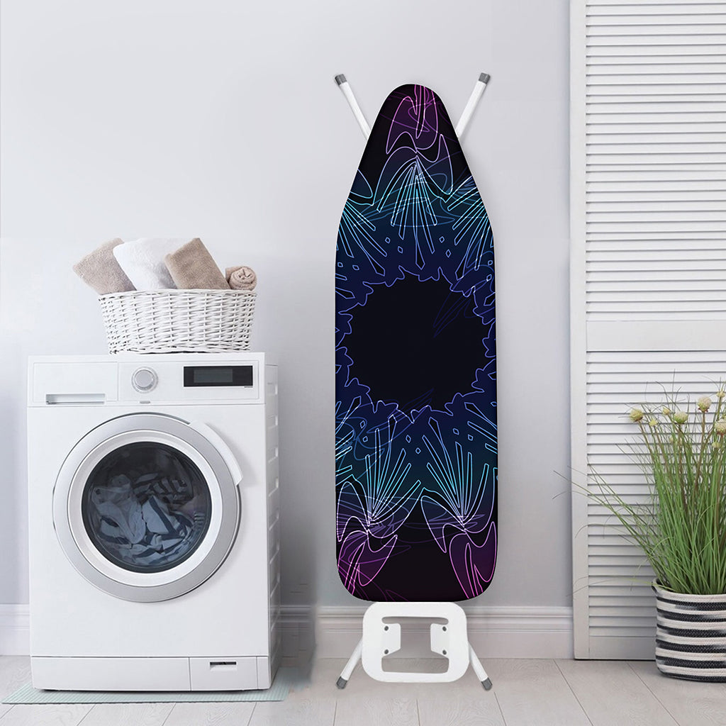 Purple And Teal Dark Mandala Print Ironing Board Cover
