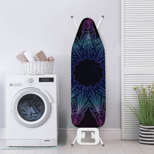 Purple And Teal Dark Mandala Print Ironing Board Cover