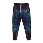 Purple And Teal Dark Mandala Print Jogger Pants