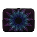 Purple And Teal Dark Mandala Print Laptop Sleeve