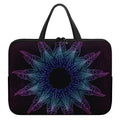 Purple And Teal Dark Mandala Print Laptop Sleeve With Handle