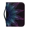 Purple And Teal Dark Mandala Print Leather Bible Cover